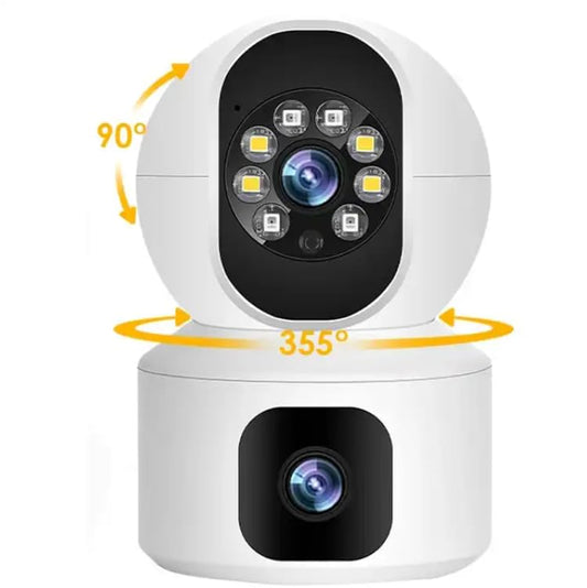 DDLC DuoXR 3MP Dual Lens Wireless WiFi Smart CCTV Camera | Ultra HD View | Double Side View | Two Way Talk | Motion Detection | Night Vision |Support Upto 128gb sd Card (2024 Double Camera)