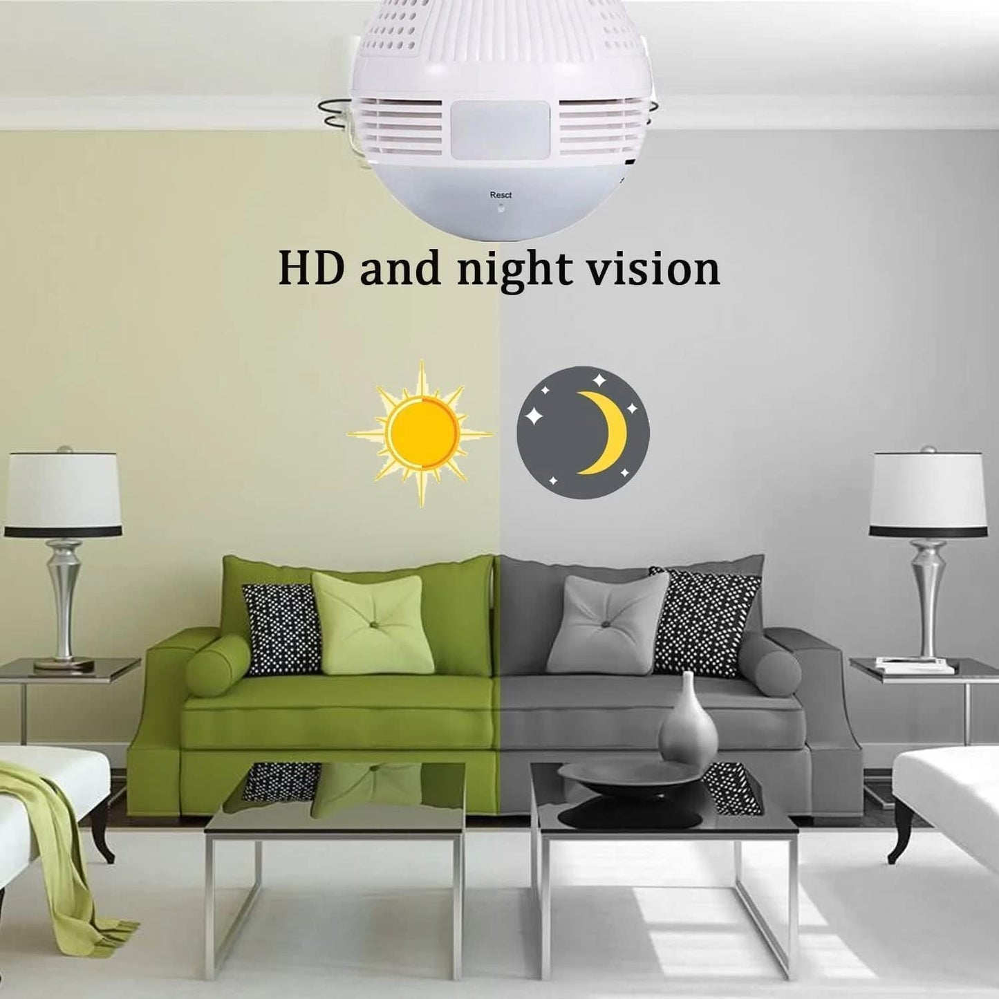 DDLC 360° 1080p HD Bulb Light Wireless IP Camera, Fish Eye 360 Degree Panoramic Mini Lamp IR CCTV Home Security CCTV Camera (Bulb Camera)