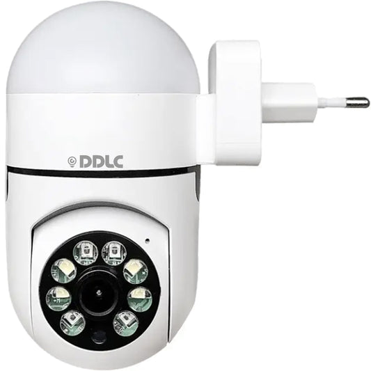 DDLC Plug Light Vision 1080p Security Camera,Home WiFi 360 Degree Pan/Tilt Panoramic IP Camera,Wireless Home Surveillance Cameras with Motion Detection,Two-Way Audio,Night Vision (Plug Light Vision)