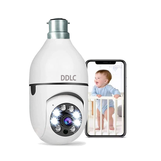 DDLC :- 1080p HD Bulb Light Wireless IP Camera, Fish Eye 360 Degree Panoramic Mini Lamp IR Home Security Wireless CCTV Camera (Light Bulb)