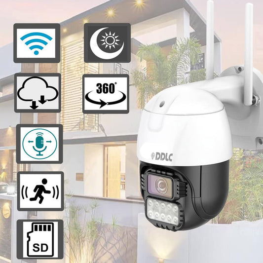 DDLC 5MP | 2K (QHD) Smart Home Office Wireless WiFi Camera Outdoor PTZ Camera CCTV Color Vision|Ai Auto Tracking| IP66 Weatherproof max Support 128gb sd Card|Cloud Storage. (HI PTZ)
